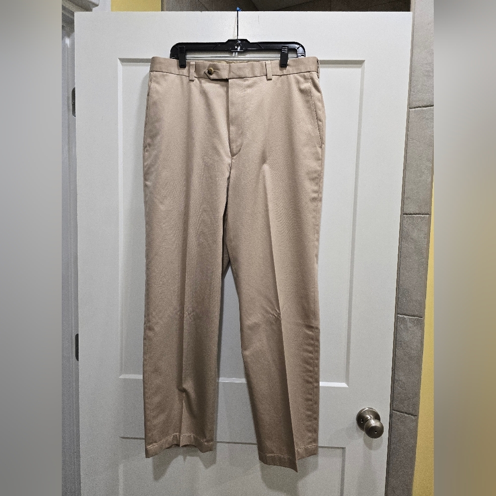 Jos. A. Bank Tan Chinos - Classic Flat Front, Size 36 X 30